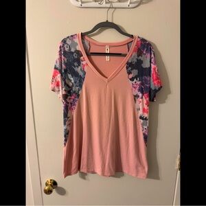 Vanilla Bay Pink V-Neck Short Sleeve T-Shirt